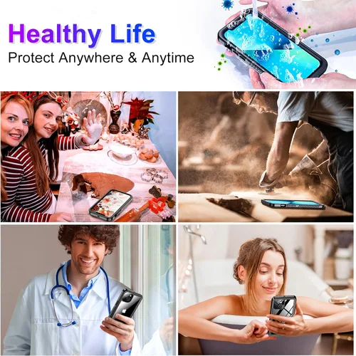 Vista 7 de Red2Fire 2024 Nuevo para iPhone 13 Funda impermeable, [protector de pantalla incorporado y protector de cámara] [cuerpo completo a prueba de golpes]