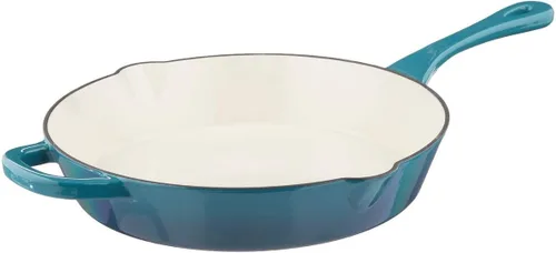 Vista 8 de Crock-Pot Sartén de hierro fundido esmaltado europeo de 10 pulgadas - rojo degradado