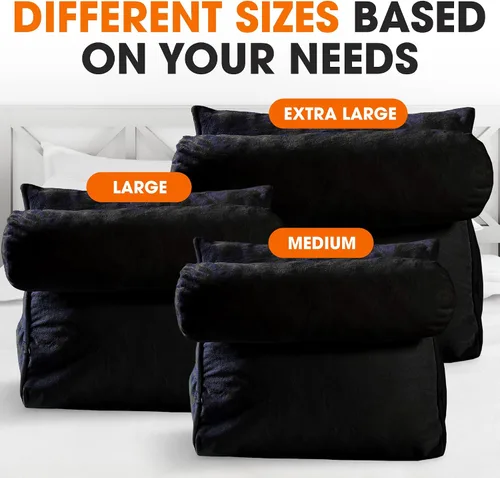 Vista 7 de Cheer Collection Almohada de cuña de lectura, almohada de TV con almohada ajustable, soporte de espalda de espuma viscoelástica para sofá y cama