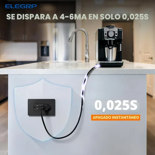 Vista 2 de ELEGRP Toma GFCI de 15 amperios, toma eléctrica GFI de autoprueba con diseño más delgado, receptáculo GFCI resistente a manipulaciones TR