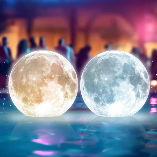 Vista 8 de TIALLY Luces Flotantes de Piscina Luna Llena - Luces de Piscina de 14" que Flotan con Energía Solar, Bolas de Luz LED Inflables Impermeables