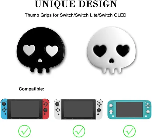 Vista 3 de PERFECTSIGHT Empuñaduras para el pulgar, bonitas tapas de Halloween para Nintendo SwitchSwitch LiteSwitch OLED, 4 piezas de cubierta de botón