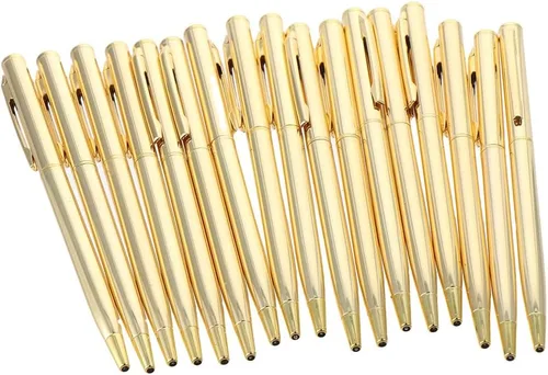 Vista 2 de dohobby 26 bolígrafos retráctiles metálicos delgados, bolígrafos delgados de tinta negra, juego de bolígrafos de metal para suministros de oficina