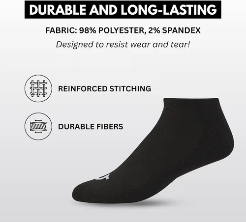 Vista 4 de True Religion Calcetines invisibles de corte bajo para hombre, 6 y 12 pares de calcetines deportivos de primera calidad, talla de zapato 8-12