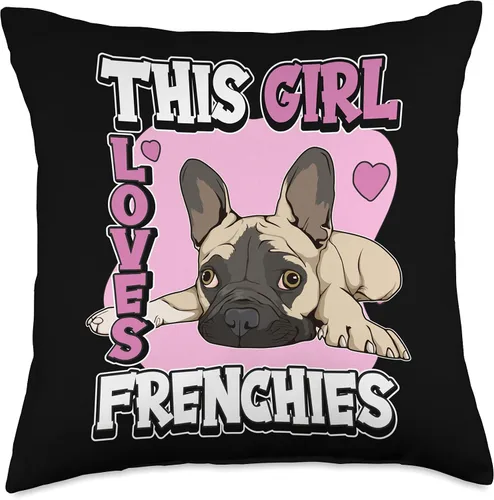 Vista 5 de Funny French Bulldog Merch - Almohada para niños (16.0 x 16.0 in), multicolor