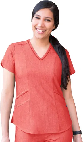Vista 10 de Adar Pro Scrubs para mujer - Moderno cuello en V Manzana