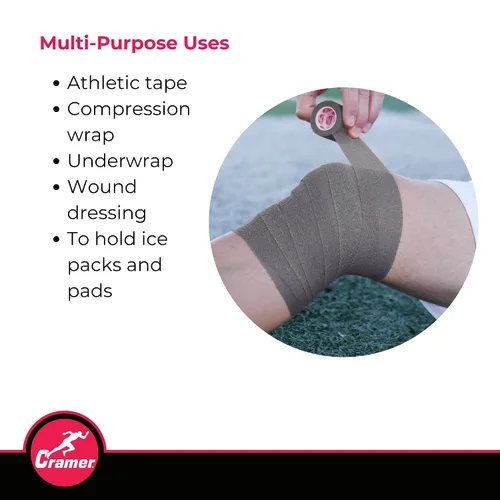 Vista 3 de Cramer Eco-Flex Cinta elástica autoadhesiva, cinta cohesiva, cinta elástica flexible para deportes, suministros de entrenamiento atlético, envoltura