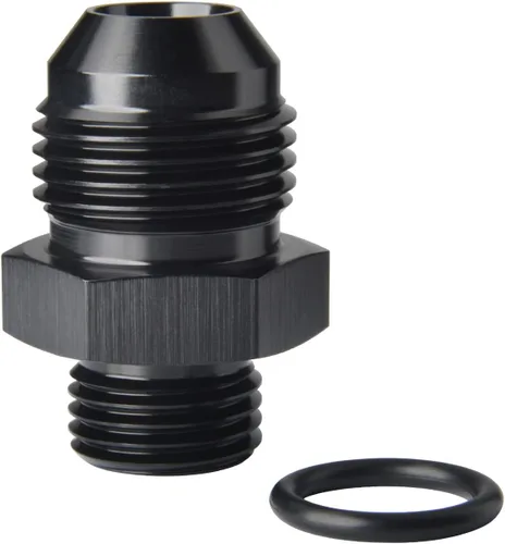 Vista 37 de 4AN macho a 4AN ORB con junta tórica Boss adaptador de riel de bomba de combustible de aluminio negro