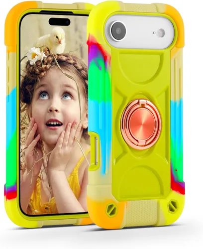 Vista 21 de MARKILL Funda compatible con iPhone Air de 6.5 pulgadas 2025 con soporte de anillo giratorio de 360 grados, protección contra caídas de grado