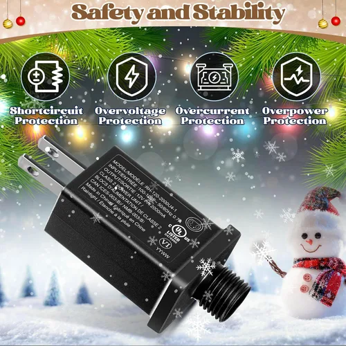 Vista 4 de 1 paquete de 12 V 2 A adaptador inflable de Navidad, unidad de potencia