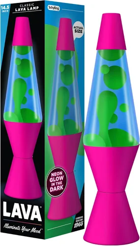 Vista 10 de Lava The Original Lamp - 14.5 pulgadas verde neón - Lámpara clásica de movimiento líquido - Líquido naranja y rosa - Artículo #2096