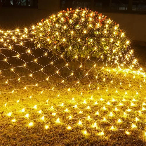 Vista 2 de Dazzle Bright Cadena de 200 luces navideñas de 40 pies + 360 luces LED de 12 pies x 5 pies de red de Navidad