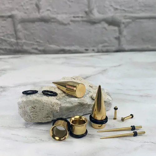 Vista 2 de BodyJ4You Kit de estiramiento de orejas de 36 piezas, calibre 14G-00G para principiantes, de acero quirúrgico, tapones de una sola llamarada