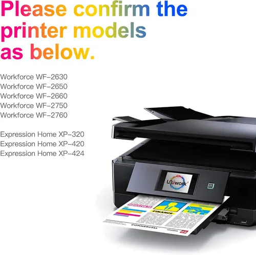 Vista 2 de Uniwork Cartucho de tinta 220XL, repuesto de cartucho de tinta 220XL remanufacturado para Epson 220 XL 220XL T220XL uso para impresora Workforce
