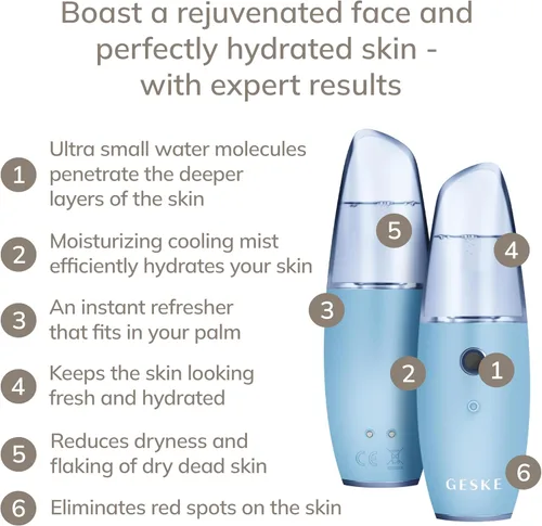 Vista 2 de GESKE SmartAppGuided™ - Refrescante de hidratación facial 4 en 1 Atomizador de agua Máquina de pulverización hidratante Rociador facial
