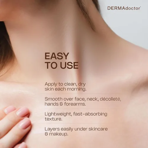 Vista 7 de DERMAdoctor Suero antioxidante para la cara Vitamina C y E Suero facial - Protección antioxidante contra la contaminación ambiental para la piel