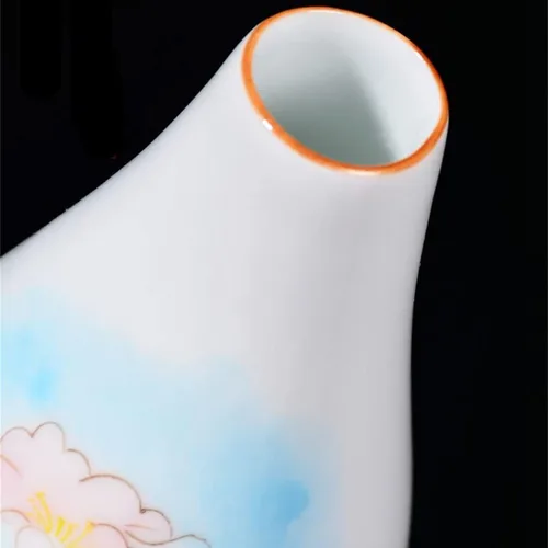 Vista 3 de Ceramic Vases Hand-Painted Vases Chinese White Ceramic Elegant Flower Receptacle Table Decoration B-One Size(A)