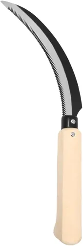 Vista 3 de Zenport K202 - Cuchillo de cosecha de lavanda para hoz/bayas, mango de madera con muescas, hoja dentada curvada de 6.5 pulgadas