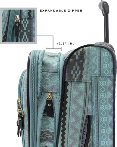Vista 3 de Steve Madden Colección de equipajes de diseñador, 3 piezas Softside expansible ligero, juego de viaje incluye bolsa debajo del asiento, 20 pulgadas