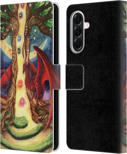 Vista 28 de Head Case Designs Officially Licensed Carla Morrow Galactic Entrancement Dragons Leather Wallet Case Compatible with Samsung Galaxy A07 4G