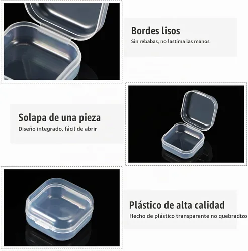 Vista 3 de Jetec Paquete de 36 cajas de plástico transparente para contenedores pequeños, cajas organizadoras de cuentas con tapa con bisagras, estuche