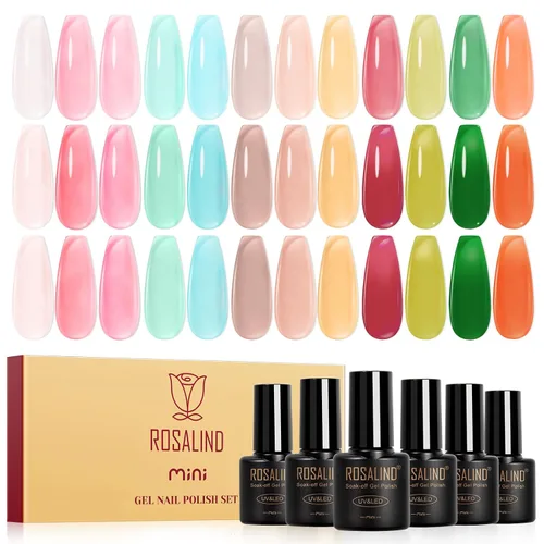 Vista 20 de ROSALIND Esmalte de uñas de gel de ojo de gato con imán, 12 piezas, esmalte de uñas de gel brillante holográfico púrpura azul rojo, esmalte de uñas