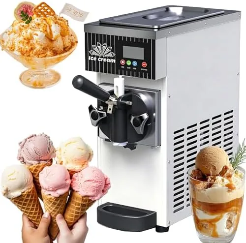 Vista 11 de Máquina comercial de helado suave, limpieza automática, panel LCD, máquina de postres de encimera para restaurantes, cafeterías y tiendas, perfecta