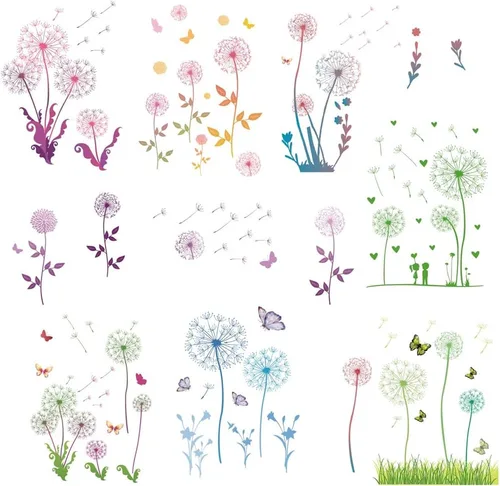Vista 17 de CRASPIRE 16 hojas de calcomanías de pared con diseño de mariposa, adhesivos para ventana, removibles y coloridos, para decoración de pared, despegar