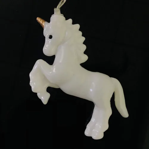 Vista 7 de Guirnalda de luces decorativas de caballo de unicornio para habitación de los niños (4.9 ft/10LED, caballo blanco, luz colorida)