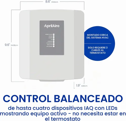 Vista 5 de AprilAire 8910W Termostato programable Wi-Fi de pantalla táctil con control IAQ; compatible con Amazon Alexa y Google Assistant