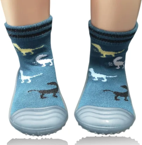 Vista 2 de Zapatos de calcetín para bebés y niños, suela de goma antideslizante, ligeras, elásticas, para el primer paseo, para recién nacidos, zapatos
