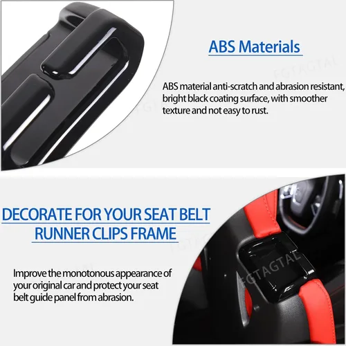 Vista 3 de Guía de repuesto para cinturón de seguridad compatible con Chevrolet Corvette C8 Stingray 2020-2023, clips para cinturón de seguridad de ABS