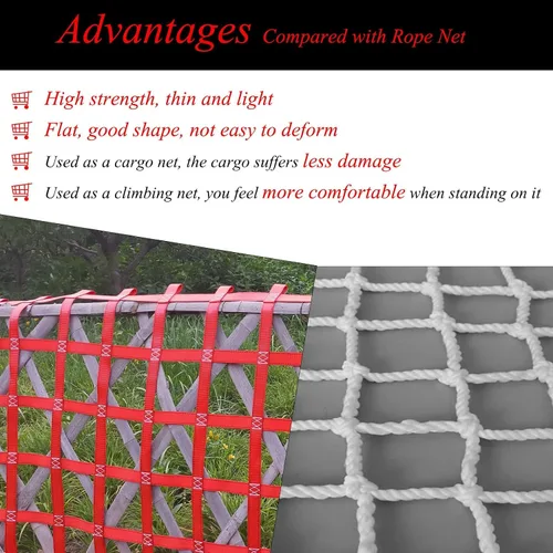 Vista 5 de Red de carga de escalada, red de carga para patio de juegos para campo de obstáculos Ninja Warrior, gimnasio de selva interior, escalera de cuerda