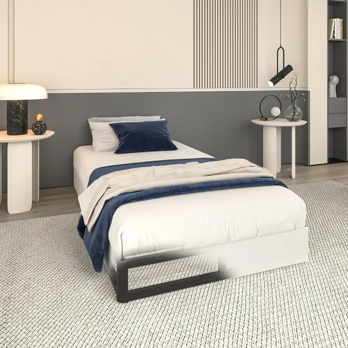 Vista 12 de Somier de 5 Pulgadas para Cama Individual, Base de Colchón Metálica Resistente con Funda de Tela, Montaje Fácil, Capacidad de 680 kg