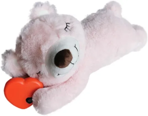 Vista 10 de HonourHope Juguete de latido del corazón para perro para aliviar la ansiedad, juguete de felpa suave para mascotas, juguete calmante