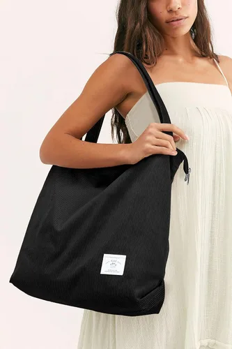 Vista 8 de KALIDI - Bolsa de pana para mujer, con cremallera, casual, de gran capacidad, con bolsillos