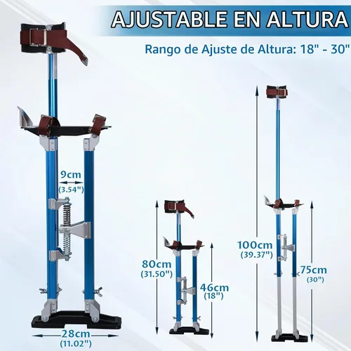 Vista 2 de Zancos para paneles de yeso de 18 a 30 pulgadas, altura ajustable