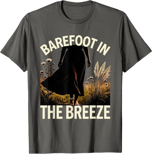 Vista 8 de Men's Barefoot in the Breeze Boho Summer Style T-Shirt Navy Blue