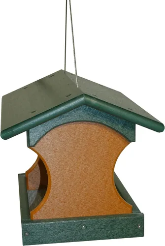 Vista 6 de DutchCrafters Comedero colgante pequeño para pájaros (verde césped y cedro)