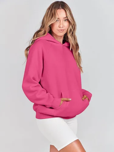 Vista 12 de ANRABESS - Sudaderas con capucha para mujer, sobre talla, de vellón de manga larga, modelo de 2024, para otoño