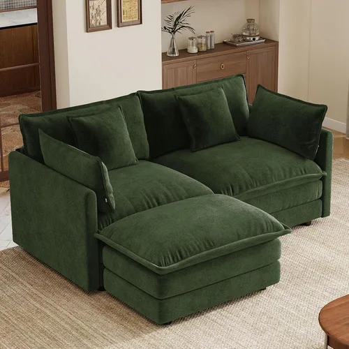 Vista 82 de 76.7" Cloud Couch for Living Room, Deep Seat Loveseat Sofa, Beige Breathable Chenille, 2-Seats Couch for Apartment Small Spaces, Pocket Spring
