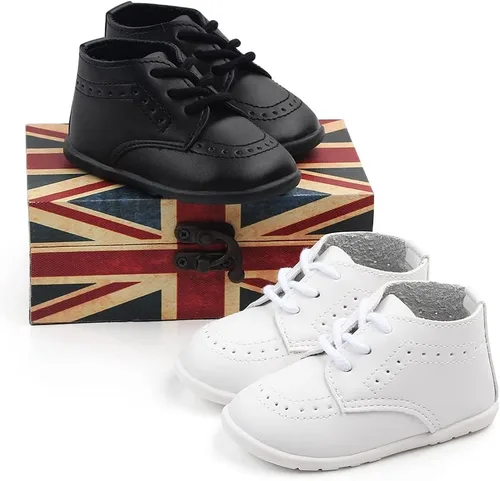 Vista 8 de Zapatos Oxford de piel sintética para niños y niñas, adecuados para gatear, vestido de boda, fiestas de cumpleaños y cualquier ocasión