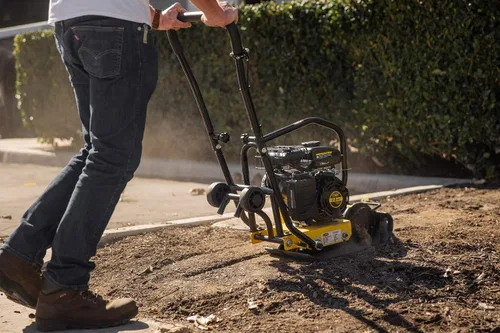 Vista 3 de Stark USA Compactador de placas de 2HP a gas 79cc con fuerza de 2,000lbs para construcción, máquina niveladora de concreto, nivelador