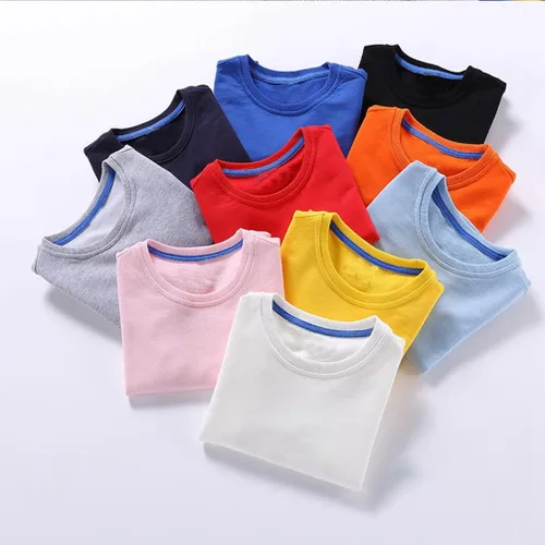 Vista 5 de Sudadera de algodón sólido con cuello redondo para niños y niñas