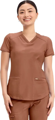 Vista 15 de Cherokee Form Blusas de Uniforme Médico para Mujeres, Blusa de Uniforme Médico de Punto Elástica con Cuello en V - CK840 Negro