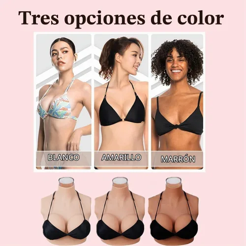 Vista 5 de B-S Cup Silicone Breasts Forms, Plus Size Breastplate Marrón