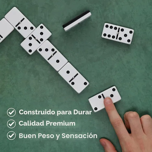 Vista 4 de WE Games Dominó doble de 6 tonos en blanco y negro con spinners, tamaño ideal, estuche de estilo vintage, juegos de mesa familiares y adultos