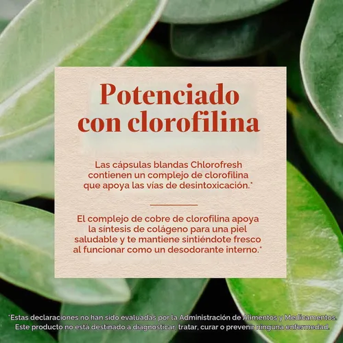 Vista 4 de Nature's Way, cloro fresco, 90 cápsulas de gel suave, 3550, 1, 1 Chlorophyllin Copper Complex, Internal Deodorant Supplement, Supports Healthy