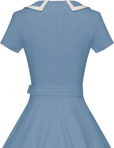 Vista 5 de GownTown Vestidos para mujer, estilo vintage de los años 50, vestidos elásticos con bolsillos