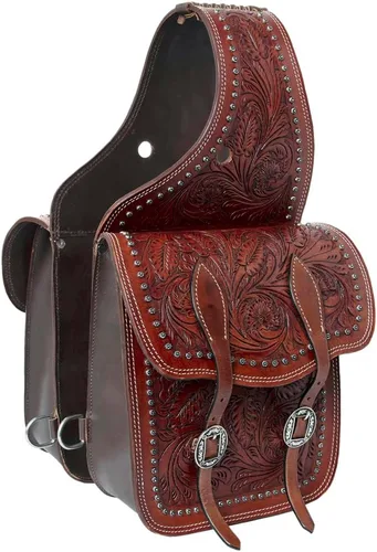 Vista 14 de HILASON Western Horse - Bolsa de sillín de cuero resistente y tradicional Bolsa de sillín Bolsa de sillín de caballo Bolsa de sillín